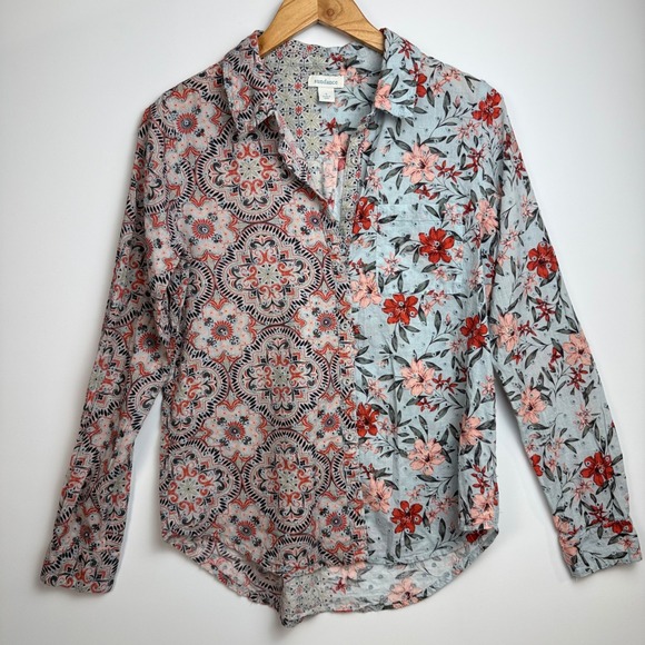 Sundance Tops - Sundance Floral Medallion Embroidered Long Sleeve Button Up Shirt Small Eyelet